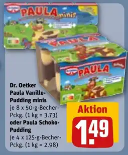 REWE Dr. Oetker Paula Vanille- Pudding minis oder Paula Schoko- Pudding Angebot