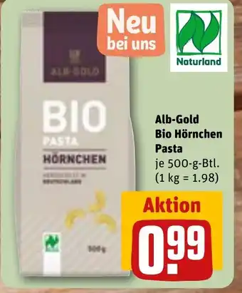 REWE Alb-Gold Bio Hörnchen Pasta Angebot