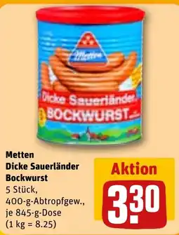 REWE Metten Dicke Sauerländer Bockwurst Angebot