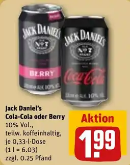 REWE Jack Daniel's Cola-Cola oder Berry Angebot