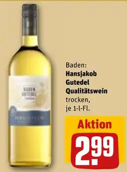 REWE Hansjakob Gutedel Qualitätswein Angebot