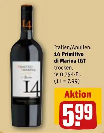 REWE 14 Primitivo di Marina IGT Angebot