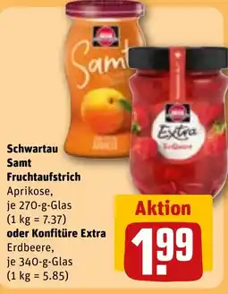 REWE Schwartau Samt Fruchtaufstrich oder Konfitüre Extra Angebot
