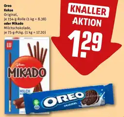 REWE Oreo Kekse Original oder LU Mikado Milchschokolade Angebot