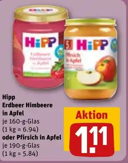 REWE Hipp Erdbeer Himbeere in Apfel Angebot