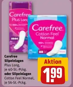 REWE Carefree Slipeinlagen oder Slipeinlagen Cotton Feel Normal Angebot