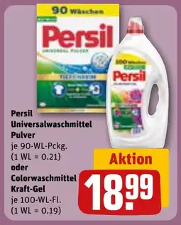 REWE Persil Universalwaschmittel Pulver oder Colorwaschmittel Kraft-Gel Angebot