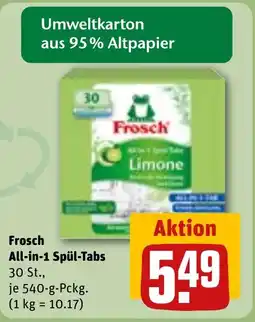 REWE Frosch All-in-1 Spül-Tabs Angebot
