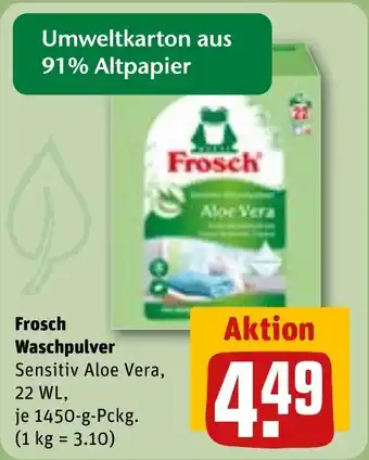 REWE Frosch Waschpulver Sensitiv Aloe Vera Angebot