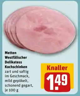 REWE Metten Westfälischer Delikatess Kochschinken Angebot