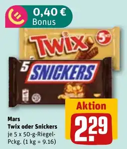 REWE Mars Twix oder Snickers Angebot