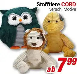 CENTERSHOP Stofftiere CORD Angebot