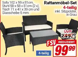 CENTERSHOP Rattanmöbel-Set 4-teilig Angebot