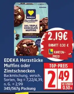 Elli Markt EDEKA Herzstücke Muffins oder Zimtschnecken Angebot
