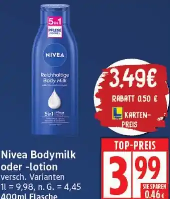 Elli Markt Nivea Bodymilk oder -lotion Angebot