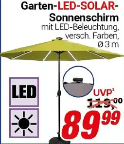 CENTERSHOP Garten-LED-SOLAR- Sonnenschirm Angebot