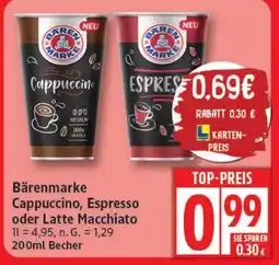 Elli Markt Bärenmarke Cappuccino, Espresso oder Latte Macchiato Angebot