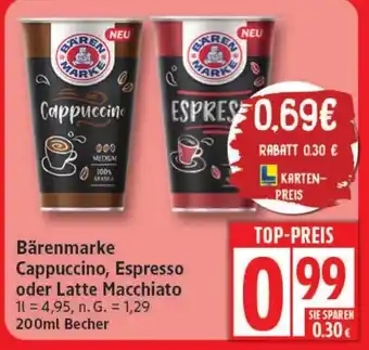 Elli Markt Bärenmarke Cappuccino, Espresso oder Latte Macchiato Angebot