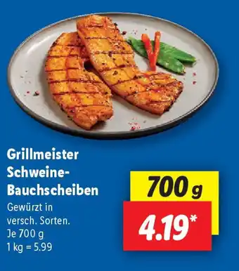 Lidl Grillmeister Schweine- Bauchscheiben Angebot