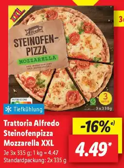 Lidl Trattoria Alfredo Steinofenpizza Mozzarella XXL Angebot