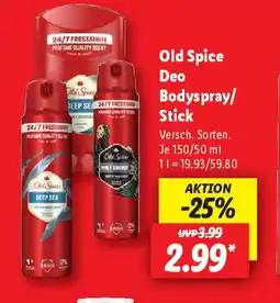 Lidl Old Spice Deo Bodyspray/ Stick Angebot