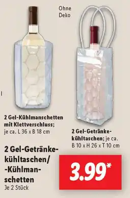Lidl 2 Gel-Getränke- kühltaschen/ -Kühlman- schetten Angebot