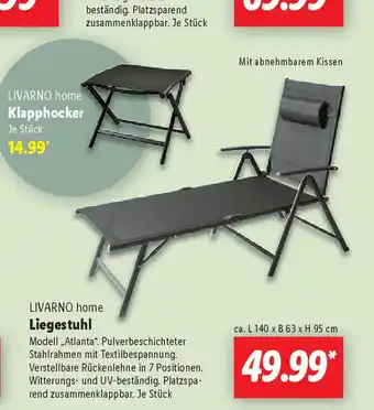 Lidl LIVARNO home Liegestuhl Angebot