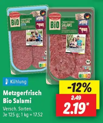 Lidl Metzgerfrisch Bio Salami Angebot