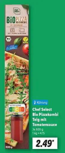 Lidl Chef Select Bio Pizzakombi Teig mit Tomatensauce Angebot