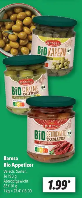 Lidl Baresa Bio Appetizer Angebot