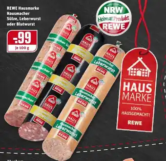 REWE Center Rewe Hausmarke Hausmacher Sülze, Leberwurst oder Blutwurst 100g Angebot