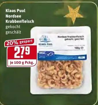 REWE Center Klaas Puul Nordsee Krabbenfleisch 100g Angebot