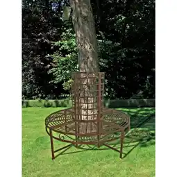 Netto Marken-Discount Garden Pleasure Metall Baumbank Gartenbank Sitzbank Parkbank rund Rost Optik Angebot