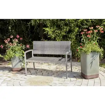 Netto Marken-Discount Garden Pleasure Parkbank Sanremo Rattan Optik Garten Bank Sitzbank Möbel grau Angebot