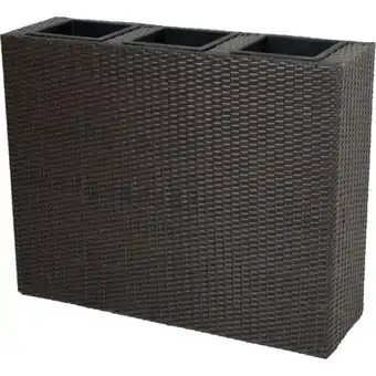 Netto Marken-Discount Rattan Raumtrenner mit 3 Pflanztöpfen Pflanzschale Blumentopf braun Übertopf Angebot