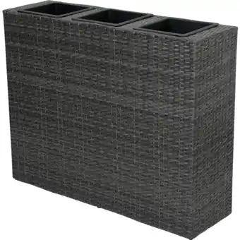 Netto Marken-Discount Rattan Raumtrenner mit 3 Pflanztöpfen Pflanzschale Blumentopf grau Übertopf Angebot