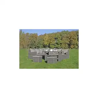Netto Marken-Discount Garten Lounge Eckgruppe Sitzgruppe Sofa + Tisch + Hocker Terrasse Rattan Optik Angebot