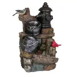 Netto Marken-Discount Brunnen Holz Stein Optik Wasserspiel Springbrunnen Kaskaden Dekobrunnen Garten Angebot