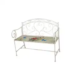 Netto Marken-Discount Deko Bank FLORAL Stahlbank Gartenbank Dekoration Garten Motivbank Parkbank Möbel Angebot