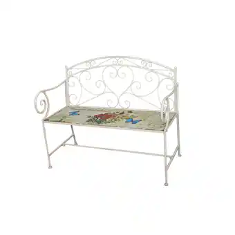 Netto Marken-Discount Deko Bank FLORAL Stahlbank Gartenbank Dekoration Garten Motivbank Parkbank Möbel Angebot