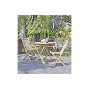 Netto Marken-Discount Garden Pleasure Teak Garten Tisch 70x70 Balkon Esstisch Holz Möbel klappbar Angebot