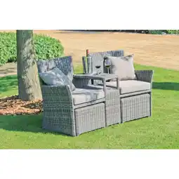 Netto Marken-Discount Garten Doppelsessel Set Terrasse Sessel Lounge Sitzgruppe Rattan Optik Stuhl Angebot