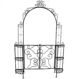 Netto Marken-Discount Garden Pleasure Metall Rosenbogen Tor Rankhilfe Pforte Antik Optik schwarz Angebot