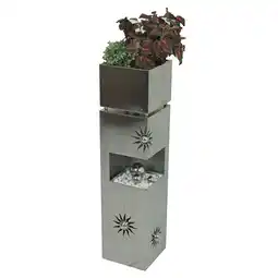 Netto Marken-Discount Edelstahl Pflanzsäule SONNE Pflanzschale Metall Garten Säule Dekoration silber Angebot