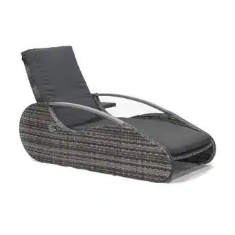 Netto Marken-Discount Garten Lounger Sessel Liege Sonnenliege Relaxliege Gartenliege Rattan Optik grau Angebot