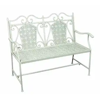 Netto Marken-Discount Garden Pleasure Bank Eisen Parkbank Garten Bank Sitzbank Möbel weiß Vintage Angebot