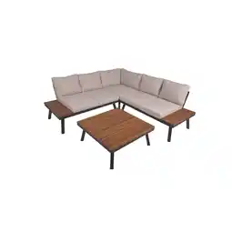 Netto Marken-Discount Lounge-Set THERESA 4tlg. Akazie beige Sitzgruppe Garten Lounge Möbel Garnitur Angebot