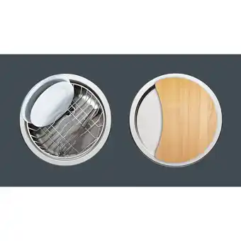 toom Baumarkt Einbau-Spülen-Set 'Round' Edelstahl Ø 38,5 cm mit Brett und Korb Angebot