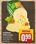 REWE Grünländer mild & nussig Schnittkäse Angebot
