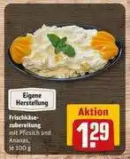 REWE Frischkäsezubereitung mit Pfirsich und Ananas Angebot